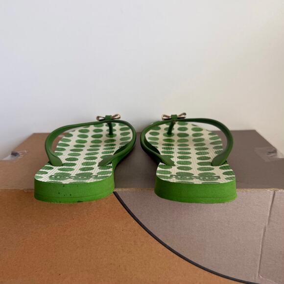 Coach Green/White Polka Dot Women Flip Flops Slides- SZ 7/8 - Picture 5 of 10